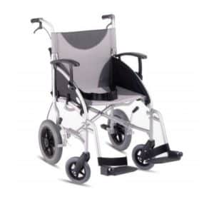 Lightweight Folding Aluminium Frame Transit Wheelchair with Handbrakes-0