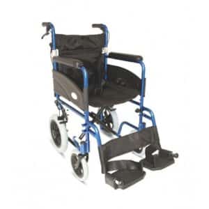 Ultra Lightweight 20inch WideSeat Folding Transit Wheelchair with Handbrakes-0